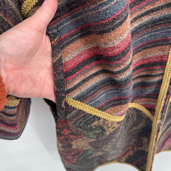 Rara Avis by Iris Apfel Patchwork Coat Womens Large Boho Tapestry Vintage - Picture 3 of 8